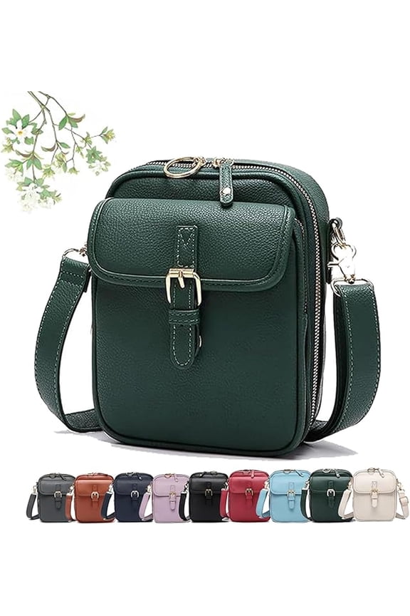 Collaboraten Crossbody Leather Bag for Women, 2025 New Anti-Theft Vintage Messenger Purse with Built-in Wallet, Large Capacity PU Leather Shoulder Bag