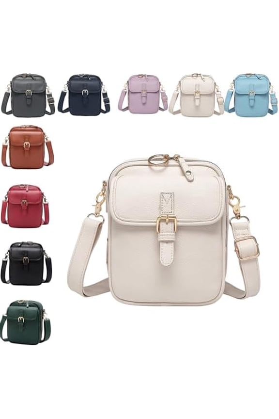 Collaboraten Crossbody Leather Bag for Women - Large Capacity Anti-Theft RFID Blocking Purse ,Dollver Vintage Crossbody Purse with Built-in Wallet & Card Slots