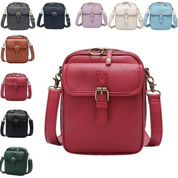 Collaboraten Crossbody Leather Bag for Women - Large Capacity Anti-Theft RFID Blocking Purse ,Dollver Vintage Crossbody Purse with Built-in Wallet & Card Slots