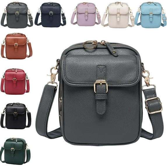 Collaboraten Crossbody Leather Bag for Women - Large Capacity Anti-Theft RFID Blocking Purse ,Dollver Vintage Crossbody Purse with Built-in Wallet & Card Slots