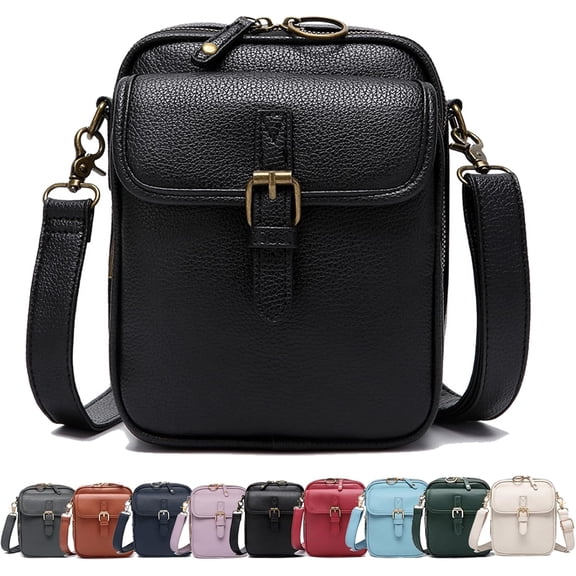 Collaboraten1 Crossbody Leather Bag Urvashi Crossbody Leather Bag for women Vintage Anti-Theft with Built in Walle