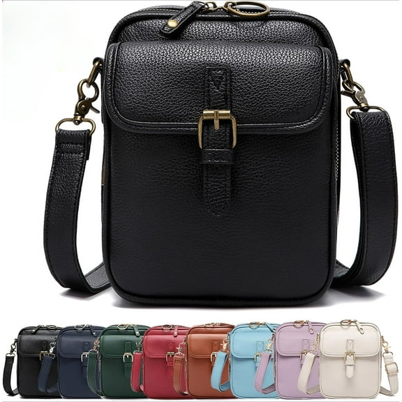 Collaboraten1 Crossbody Leather Bag, Urvashi Crossbody Leather Bag for women, with Built in Wallet, Vintage Anti-Theft