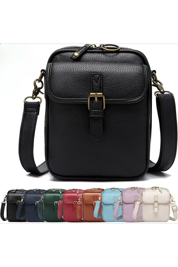 Collaboraten1 Crossbody Leather Bag, Urvashi Crossbody Leather Bag for women, with Built in Wallet, Vintage Anti-Theft