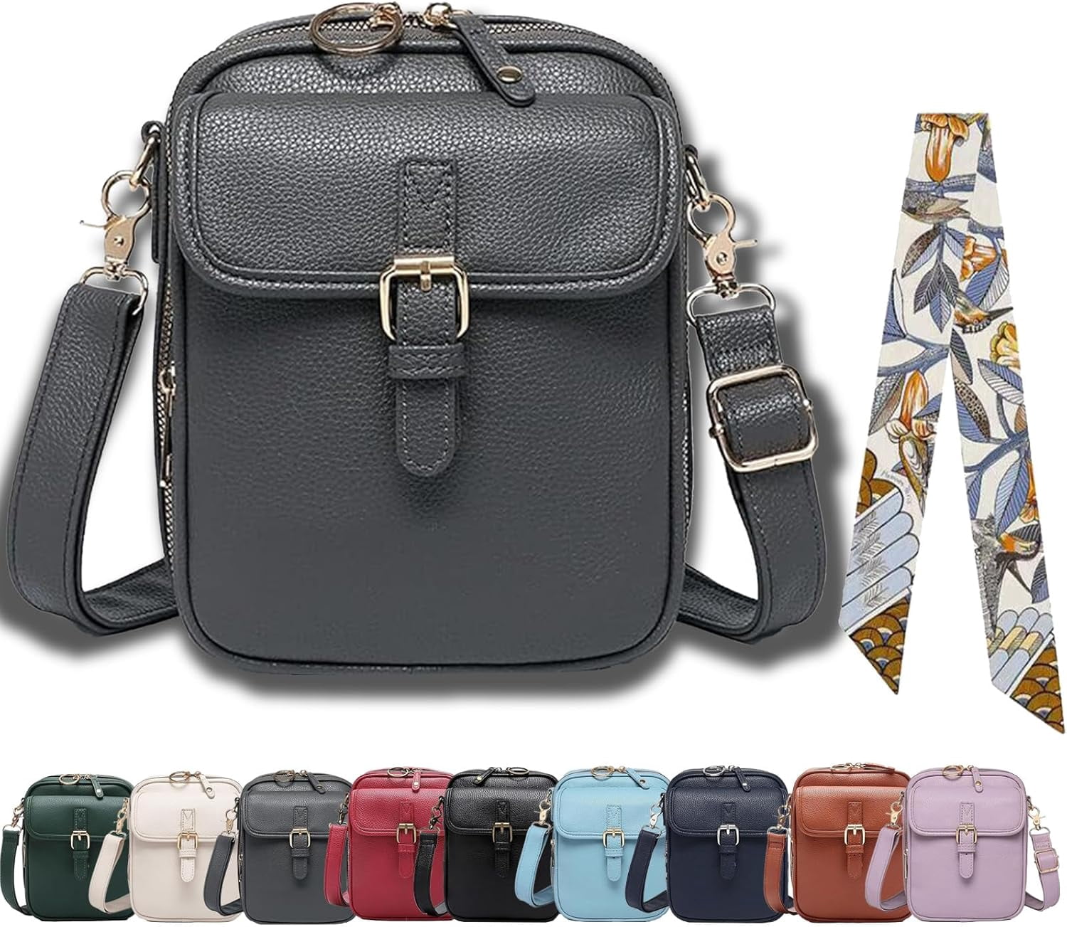 Urvashi Crossbody Leather Bag, Urvashi Crossbody Bag, with Built