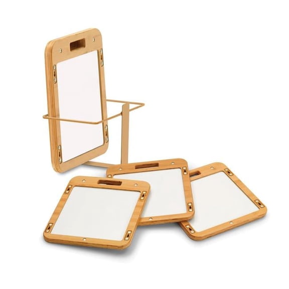Collaboration Whiteboard Slate Kit - Bamboo - 4-Pack - Eco-Friendly Design