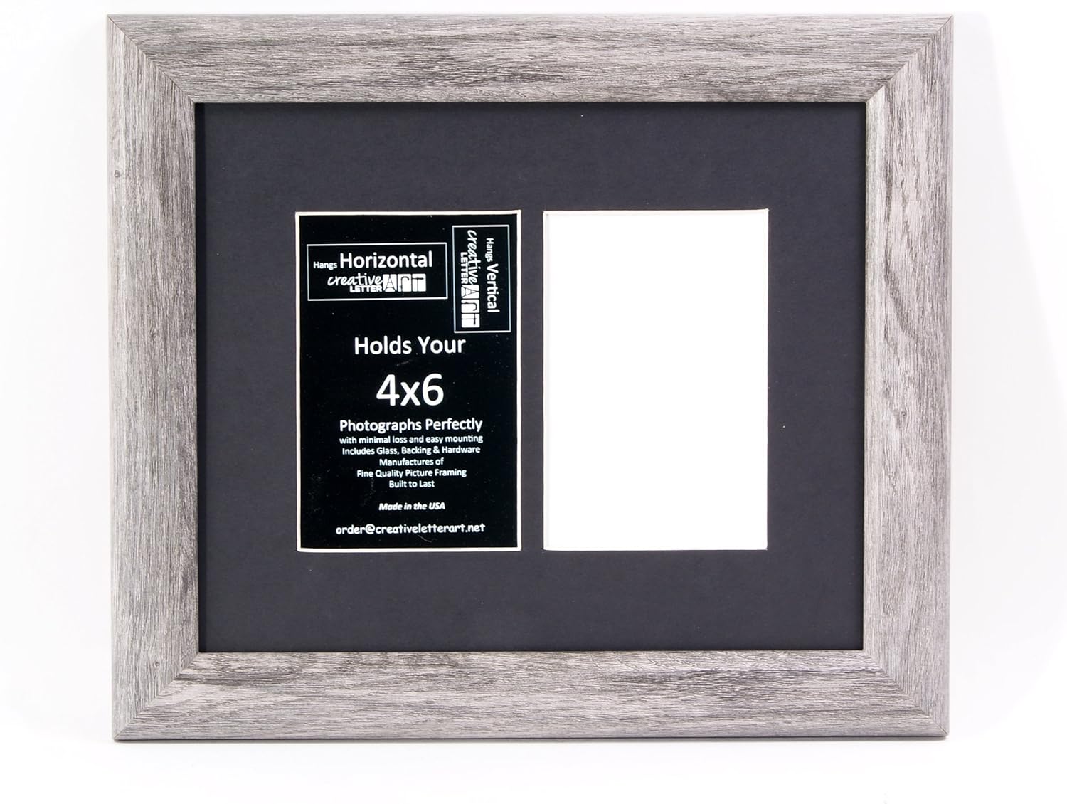 Collage 24X6 Opening Driftwood Picture Frame With Full Strength Glass