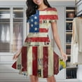 thumbnail image 1 of Collage American Flag Art Women's Classic Swing Skater Dress Casual Work Party Cocktail Dresses, 1 of 6