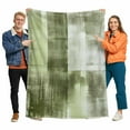 thumbnail image 1 of Collage Art Flannel Blanket for Bed,Travel and Camping, Abstract Green Oil Painting Texture Vintage Super Soft Cozy Blanket for All Seasons 32"x48", 1 of 7