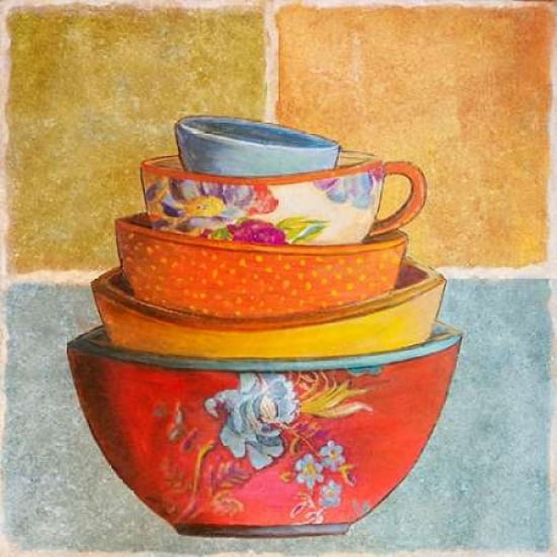 Collage Bowls I Canvas Art - Patricia Pinto (24 x 24)