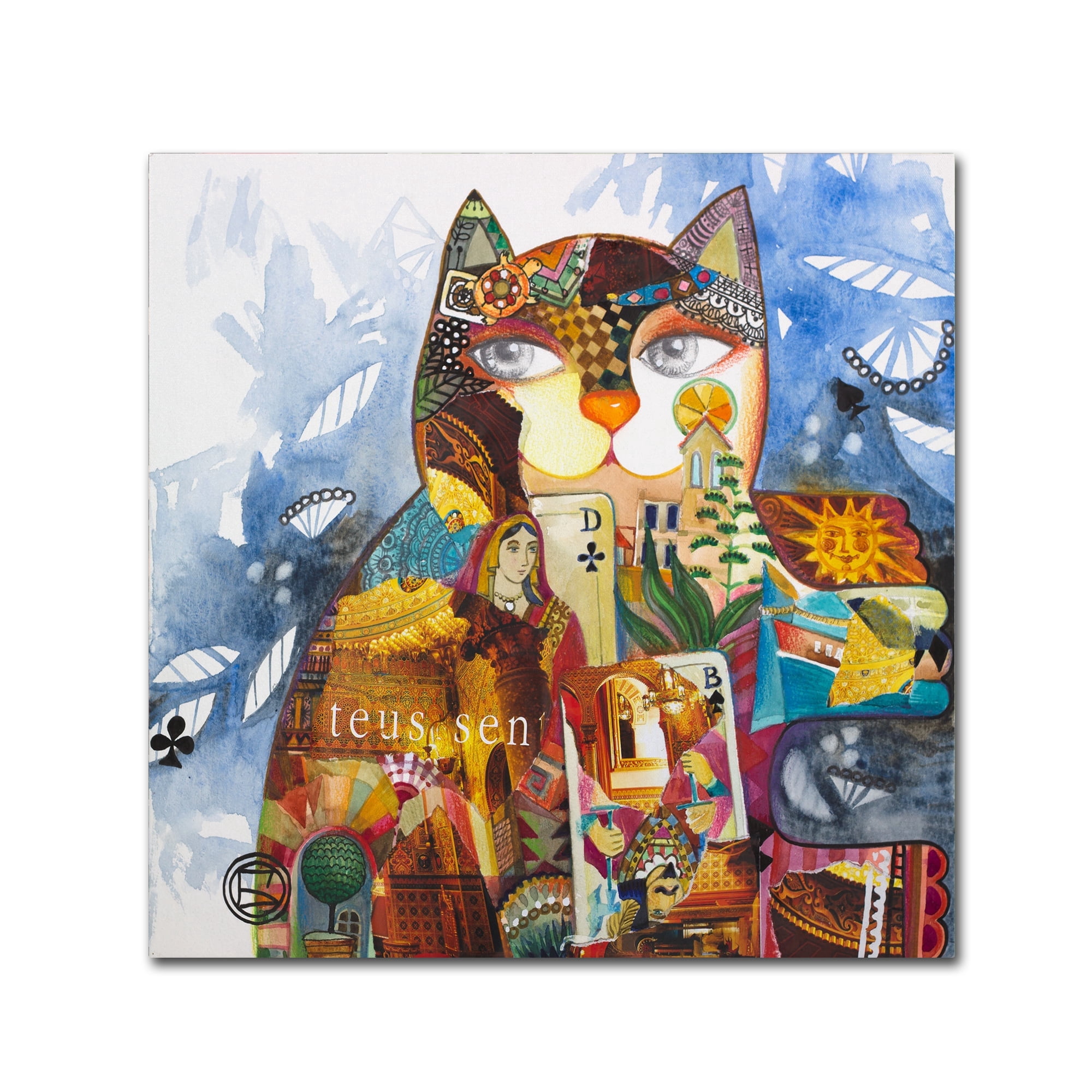 Collage Cat' Canvas Art by Oxana Ziaka