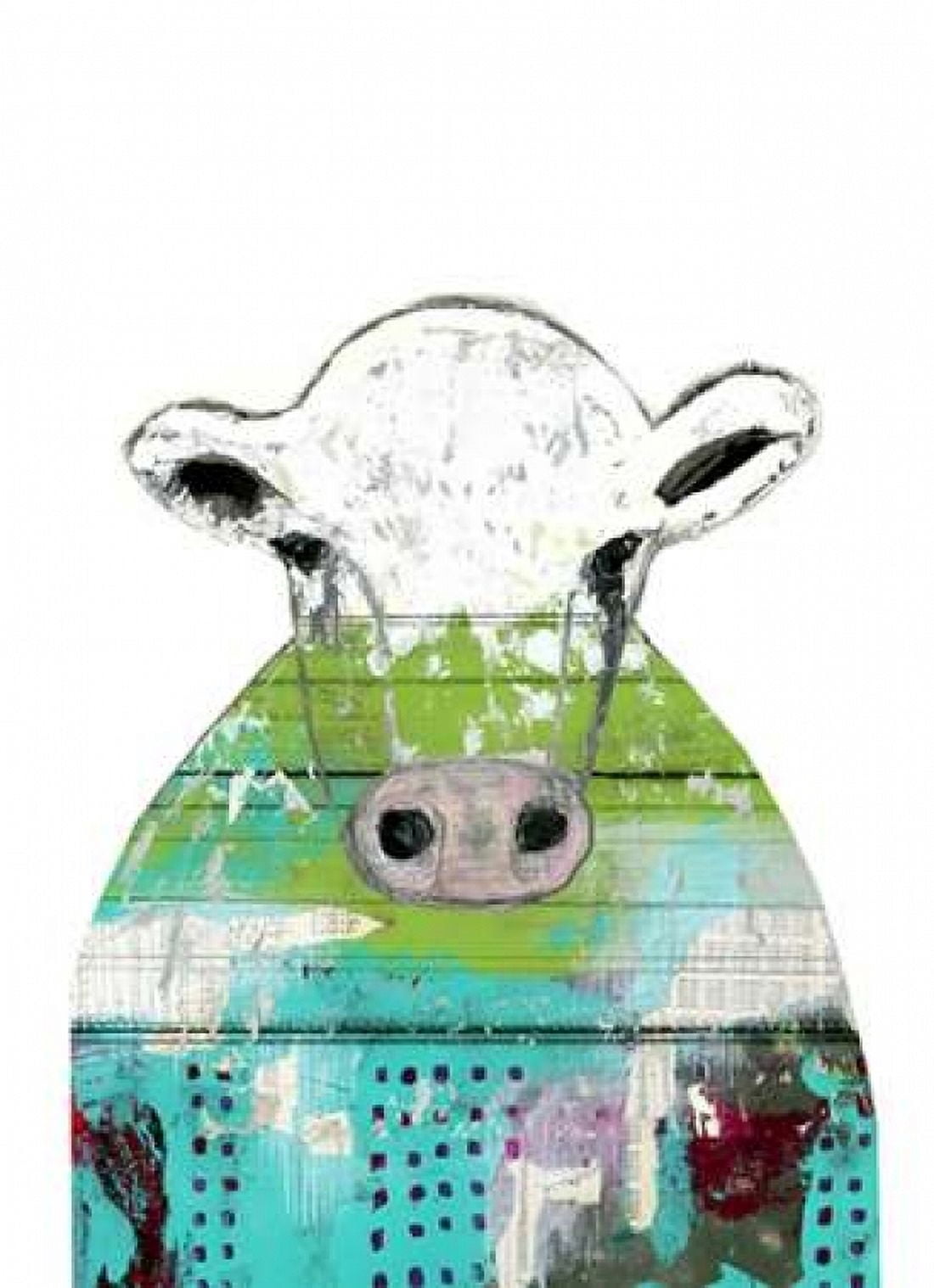 Collage Cow Canvas Art - Sarah Ogren (18 x 24)