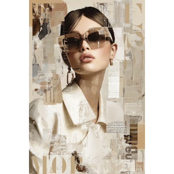 Collage Fashion Portrait Poster - Modern Minimalist Woman | Gift Ideas 【Poster Paper】