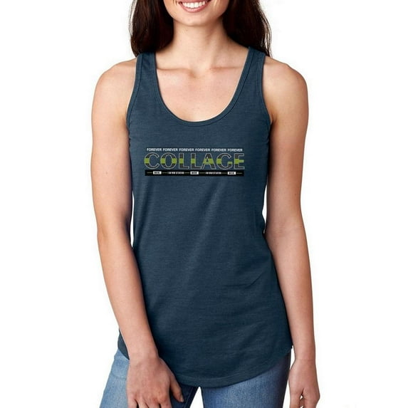 Collage Forever Slogan Racerback Tank Women -Image by Shutterstock, Female Small