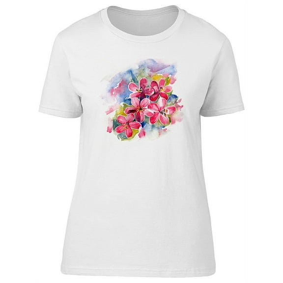 Collage Of Pink Summer Flowers T-Shirt Women -Image by Shutterstock, Female Large