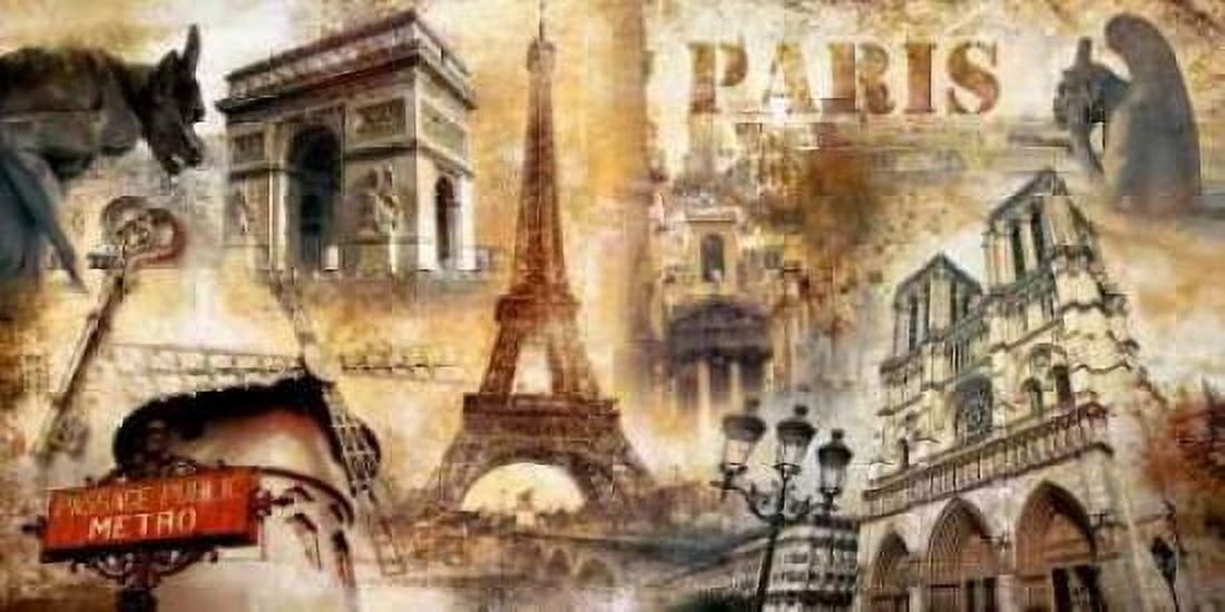 Collage Paris 01 Canvas Art - Paul Robert (10 x 20)