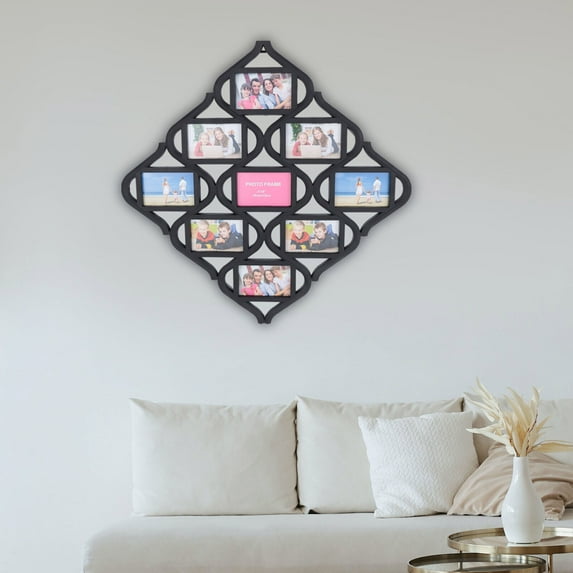 Collage Picture Frame Holds 9 Images Wall Mount Multiple Photos Collage 4x6 Inch Rectangle