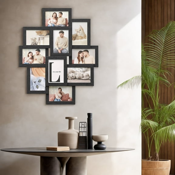 10-Pack Collage Picture Frames, 4x6, Ink Black, Wall Decor for Family Photos, Assembly Required, Gallery Display.