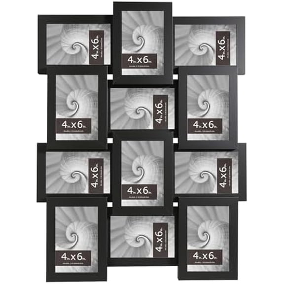 Collage Picture Frames, 4x6 Picture Frames Collage Wall Decor, 12-Opening Photo Frame, Horizontal or Vertical, Assembly Required, Black$$Home Decor, Kitchen, & Other