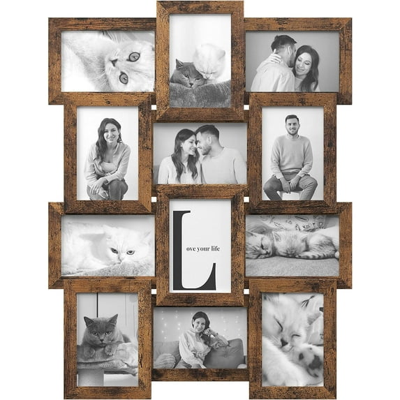 Collage Picture Frames, 4x6 for Wall Decor Set of 12, Multi Family Photo for Gallery Decor, Hanging Display, Assembly Required, Ink Black