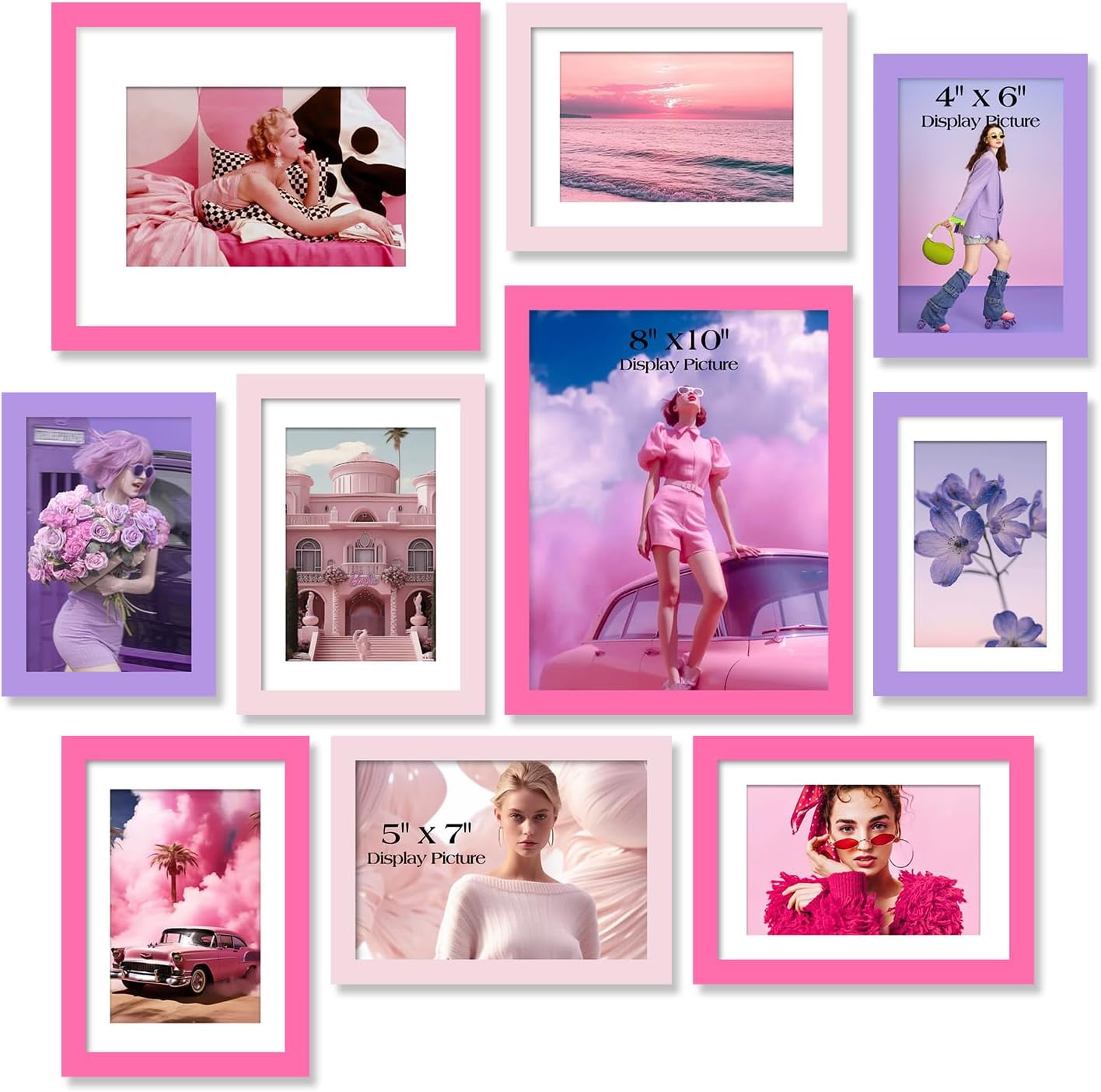 Collage Picture Frames Wall Decor 10 Pack, Gallery Wall Color Picture ...
