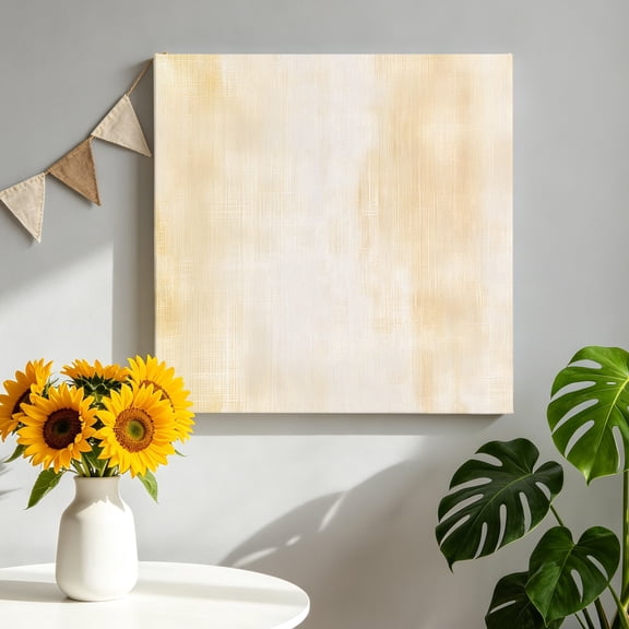 Collage Theme Canvas Wall Art for Living Room, Retro Off White Oil Painting Texture Poster Print Painting for Bedroom Office Home Decoration Wall Pictures Prepare To Hang 8"x8"