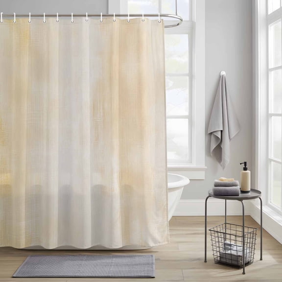 Collage Theme Fabric Shower Curtain for Bathroom Retro Off White Oil Painting Texture Waterproof Polyester Bath Curtain with 12 Hooks Washable Shower Curtain with Grommets 36"x78"