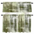 thumbnail image 1 of Collage Theme Kitchen Curtains Valances and Tiers Set of 3 Abstract Sage Green Oil Painting Texture Tier Curtains and Valance with Rod Pocket for Small Windows, 27.5"x36", 1 of 9