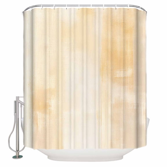 Collage Theme Shower Curtain, 36" x 72", Retro Beige Oil Painting Texture Waterproof Bathroom Curtain Washable Shower Curtain Set with 12 Hooks