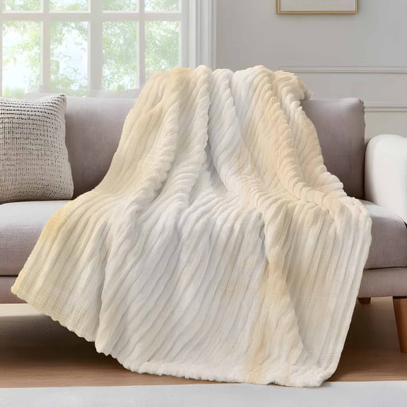 Collage Theme Throw Blanket for Couch Retro Off White Oil Painting Texture Soft and Warm Flannel 3D Striped Fluffy Fuzzy Fleece Blanket Lightweight Throw for Bed, Sofa 30 x 40 Inches