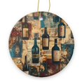 thumbnail image 1 of Collage of Vintage Wine Bottle Labels And Old Newspaper Clippings - Christmas Ornament Xmas Keepsake Ceramic Ornaments Holiday Decorations for Tree Christmas Gift Ideas 2.95in, 1 of 6