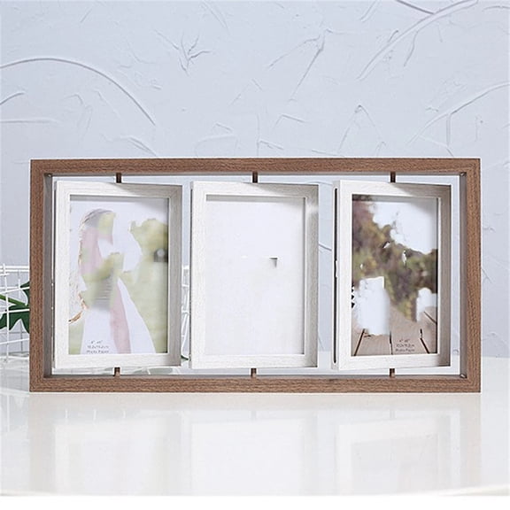 Collage frame with 3 Openings 4X6 Pictures, Multiple Picture Frame with Mat, Wall or Tabletop Decor, 1 Pack