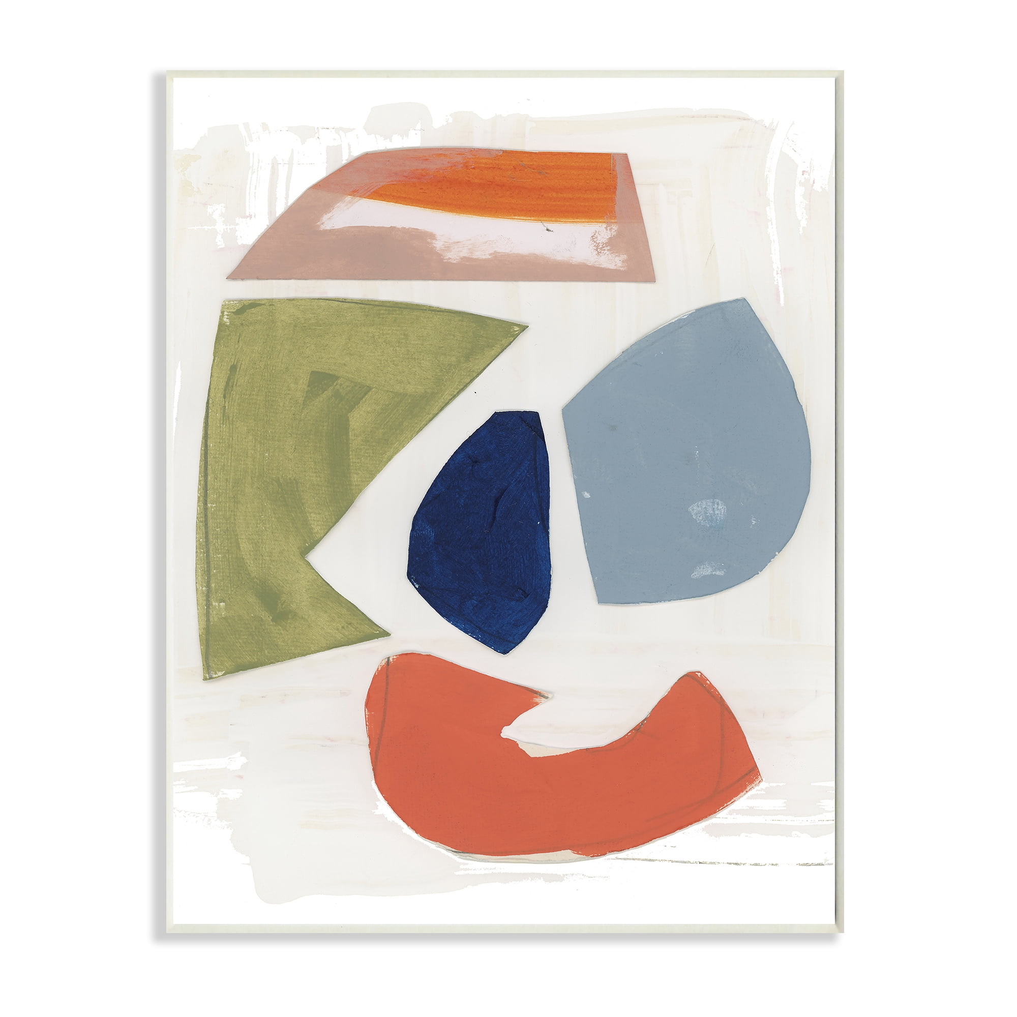 Stupell Industries Collage of Abstract Shapes Green Orange Blue,10 x 15,Designed by Unknown Artist