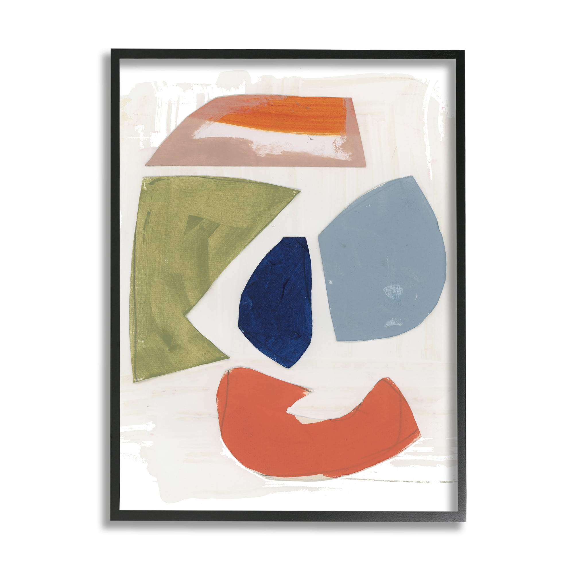 Stupell Industries Collage of Abstract Shapes Green Orange Blue,11 x 14,Designed by Unknown Artist