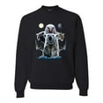 thumbnail image 1 of Collage of Popular Wild Life Animals | Mens Animal Lover Crewneck Graphic Sweatshirt, Black, Small, 1 of 3