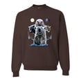thumbnail image 1 of Collage of Popular Wild Life Animals | Mens Animal Lover Crewneck Graphic Sweatshirt, Brown, Large, 1 of 3