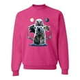 thumbnail image 1 of Collage of Popular Wild Life Animals | Mens Animal Lover Crewneck Graphic Sweatshirt, Fuschia, X-Large, 1 of 3