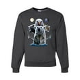 thumbnail image 1 of Collage of Popular Wild Life Animals | Mens Animal Lover Crewneck Graphic Sweatshirt, Heather Black, Large, 1 of 1