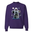 thumbnail image 1 of Collage of Popular Wild Life Animals | Mens Animal Lover Crewneck Graphic Sweatshirt, Purple, 3XL, 1 of 3