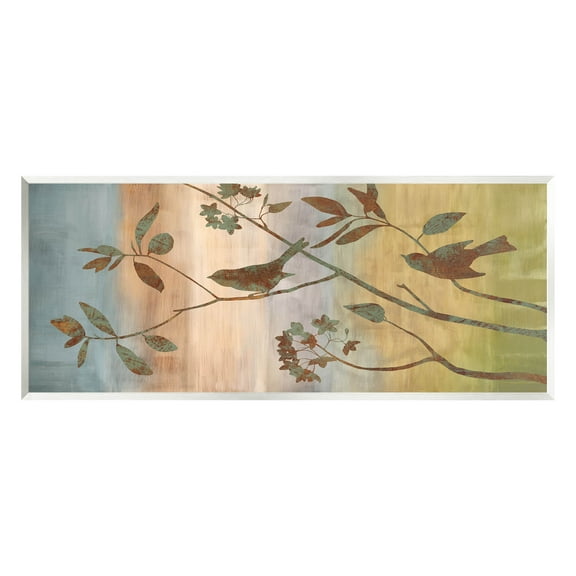 Collaged Bird Nature Silhouette Botanical & Floral Graphic Art Unframed Art Print Wall Art