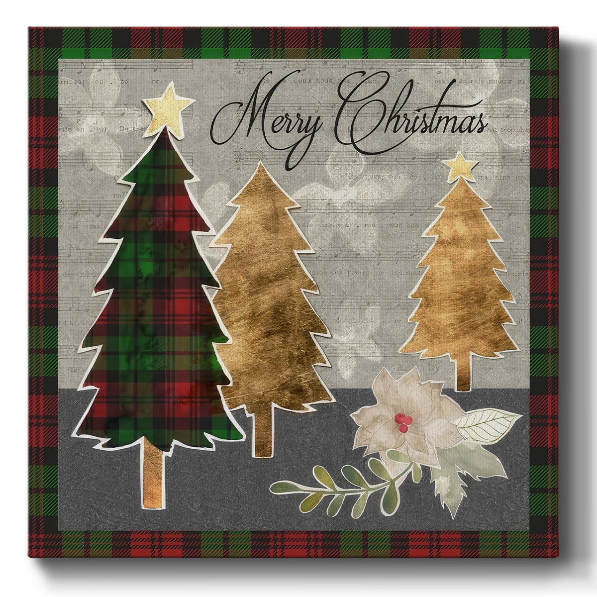 Collaged Christmas Collection D- Gallery Wrapped Canvas