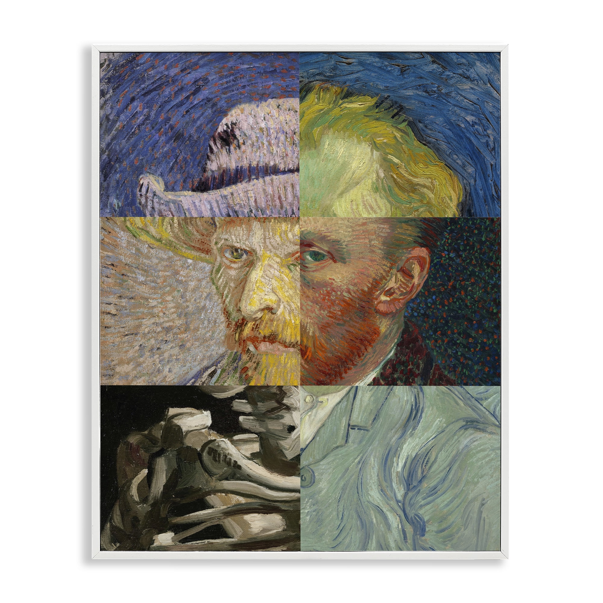 Collaged Van Gogh Portraits White Framed Giclee Art, design by Masters Redux