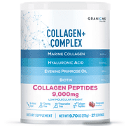 Granions Marine Collagen Peptides Powder Pomegranate, Hyaluronic Acid + Biotin + Vit C, 275g