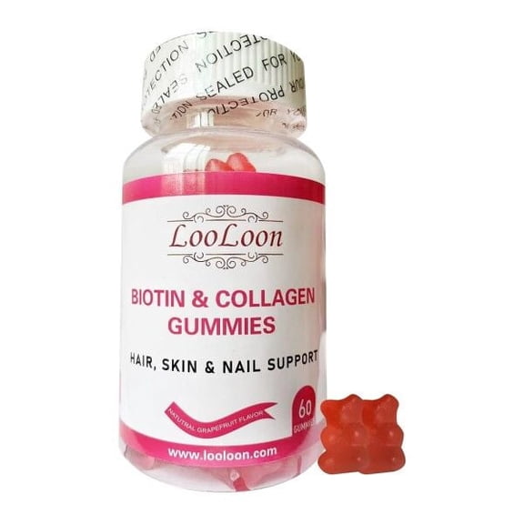 Collagen Biotin Gummies X 3 Bottles  Delicious Grapefruit Flavor for Hair, Skin & Nail Support