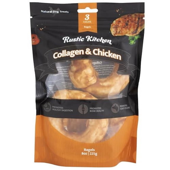 Collagen Dog Chew Hand-Rolled Bagel (Chicken Flavored)- 3ct
