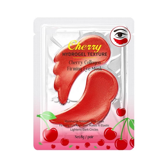 Collagen Under Eye Patches, Cherry Hydrogel Eye Pads for Puffy Eyes & Dark Circles - Depuffing, Hydrating & Firming Under Eye Mask, Eye Treatment Skin Care for Men & Women