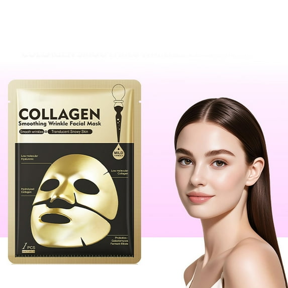 Collagen Face Mask Sheet - Intense Hydrating & Anti-Aging Treatment, Replenish Moisture, Reduce Wrinkles, Firm & Lift Skin for a Youthful, Plump Glow