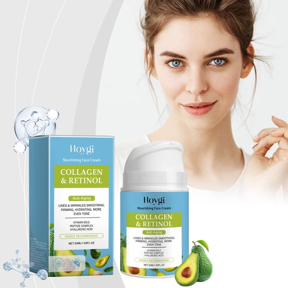 Collagen Facial Moisturizer, Hydrates and Moisturizes Facial Skin, Softens and Reduces Fine Lines, Face Cream
