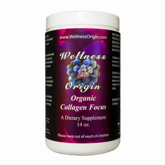 Collagen Focus | Wellness Origin Natural Hair Growth, Skin Care, Nail Care Supplement, 14 oz