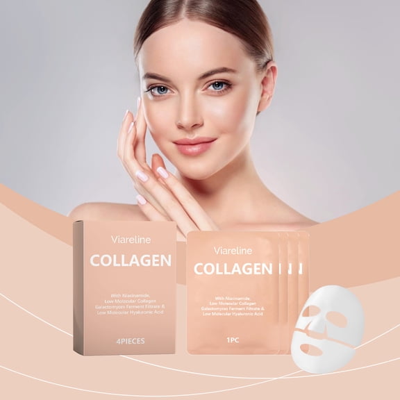 Collagen Hydrating Facial Mask - Hydrates Skin, Refines Texture, Light Pre-Makeup Nourishing Skincare Mask