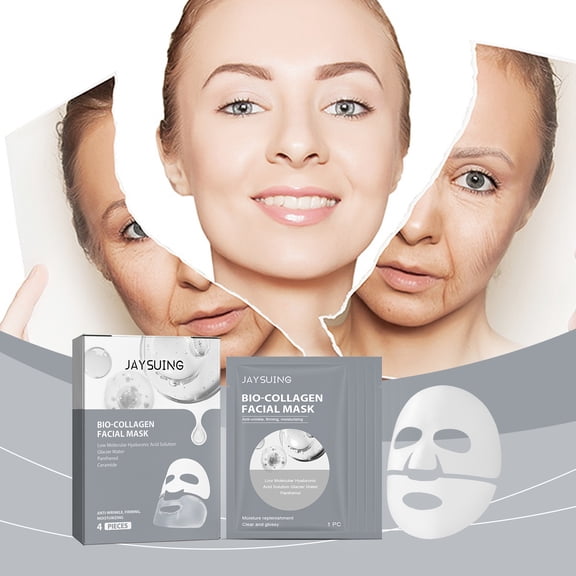 Collagen Hydrating Mask, Boxed, Moisturizes and Brightens Skin, Reduces Wrinkles, Repairs and Brightens
